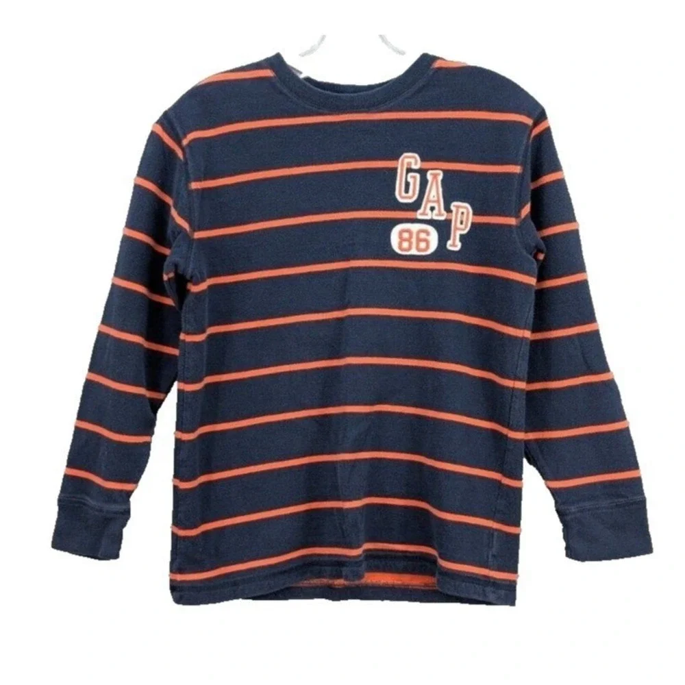 Y2K Gap Sweater Kids Boys Size XL (12) Long Sleeve Striped Pullover Crewneck 80s